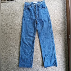 Levi's Ribcage Straight Ankle 25W 29L Blue Denim